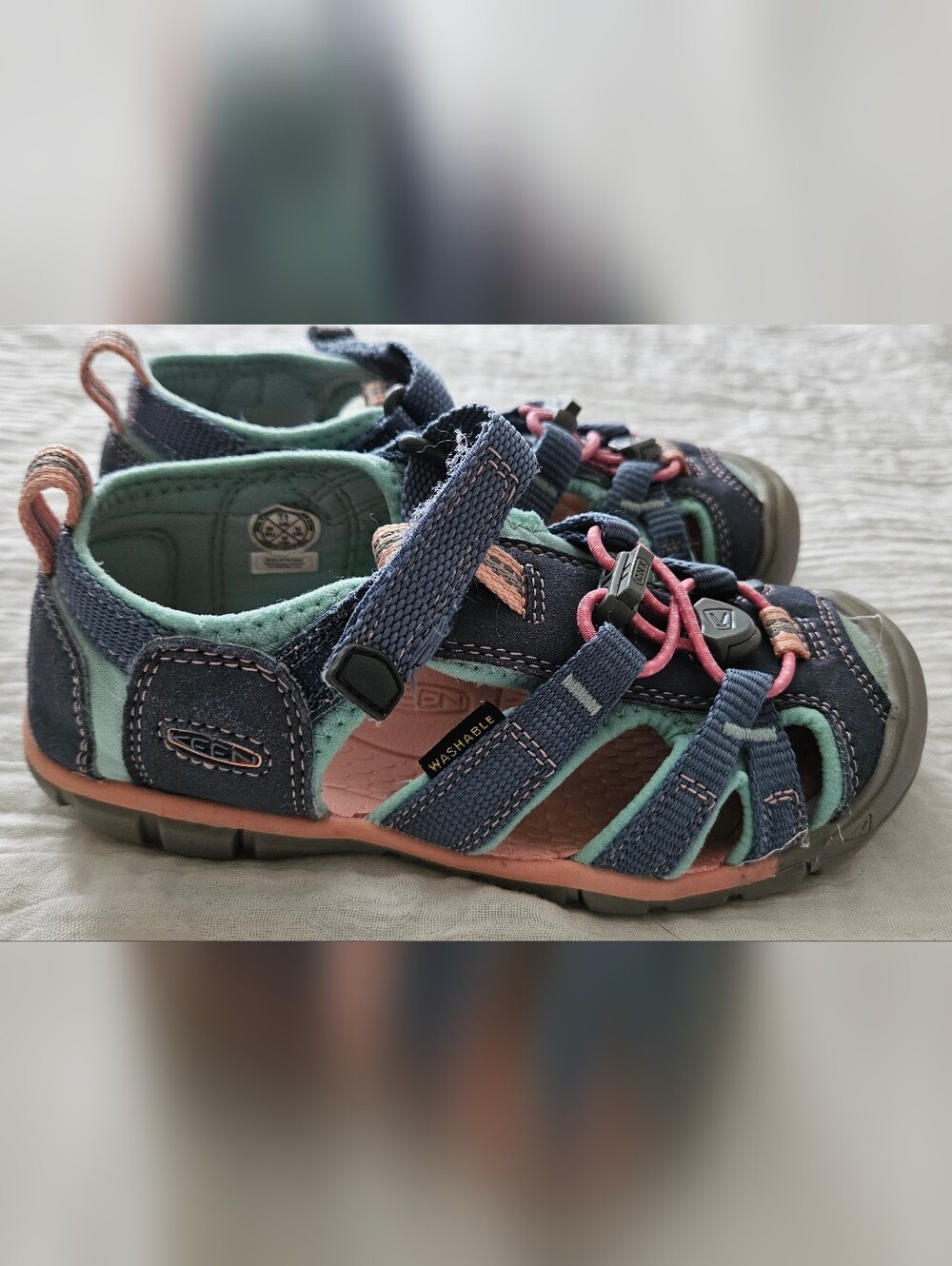 Keen Seacamp Sandals - Blue, Mint & Pink, Size 11